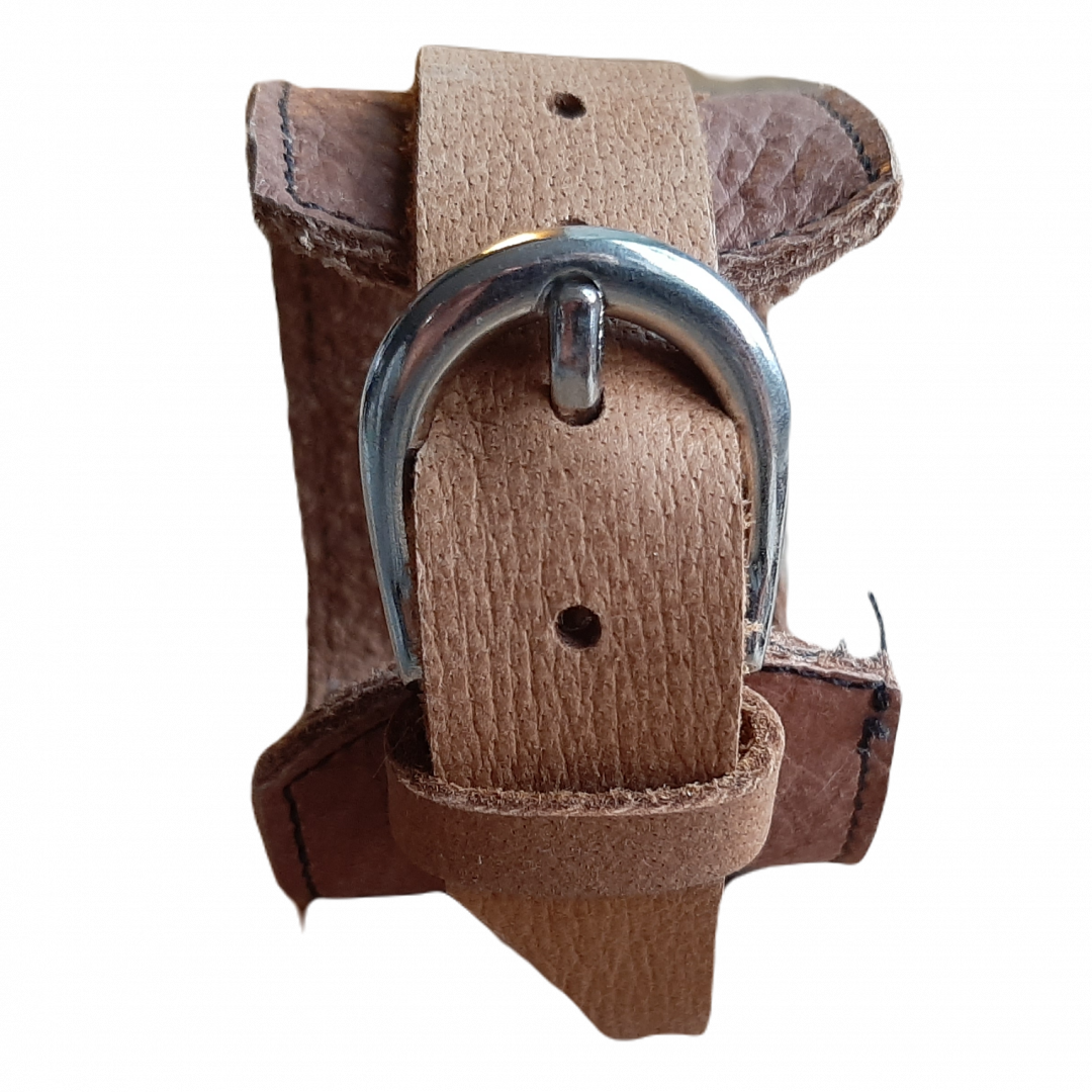 Bruin leren cuff met Shungit donut - Afbeelding 2