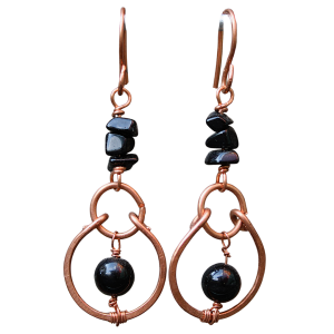Oorbellen-Onyx-Obsidiaan