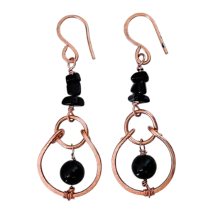 Oorbellen-Onyx-Obsidiaan